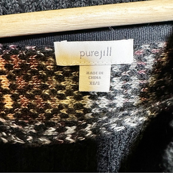 J.Jill PureJill Brown Black Marled Oversized Turtleneck Tunic Sweater - Picture 5 of 9